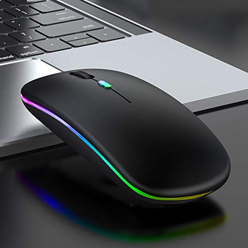 S & E Teacher's Edition Led Wireless Mouse, Matte Black, Slim Rechargeable Wireless Silent Mouse, 2.4G Portable Usb Optical Wireless Computer Mice With Usb Receiver. #TOP1