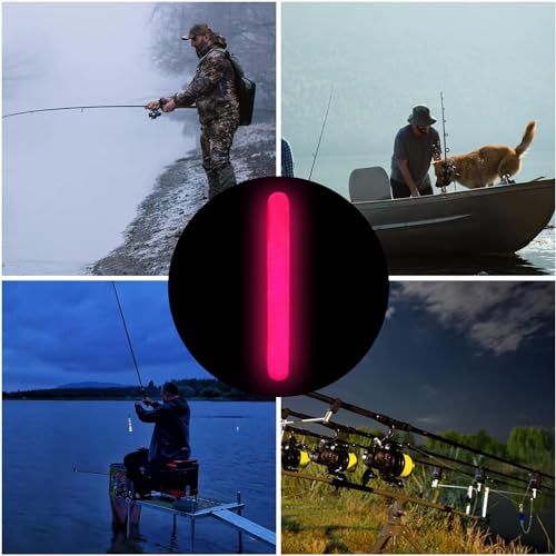 MagiSel Angelglowsticks-Set (20er Pack), 20 Stück Rosa-20PCS Leuchtstäbe für Angelruten, Posen, Rutenspitzen, Nachtangeln