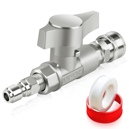 Boltigen DN10 Pressure Washer Ball Valve Stainless Steel 3/8 Quick Connect High Pressure Shut Off Valve for Power Washer Hose 5000PSI