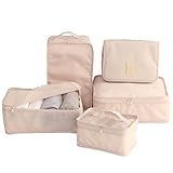 Travel Packing Cubes 5 Set, JJ POWER Luggage Organizers with Toiletry Bag Shoe Bag