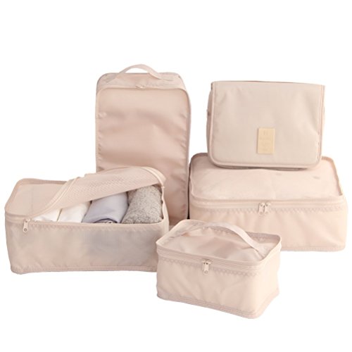 Travel Packing Cubes 5 Set, JJ POWER Luggage Organizers with Toiletry Bag Shoe Bag