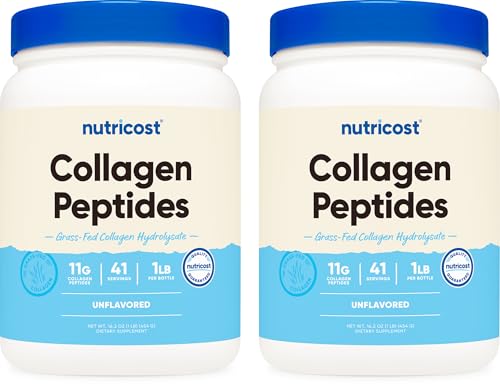 Nutricost Pure Collagen Hydrolysate Powder (2 Pack) Grass-Fed Bovine, Unflavored