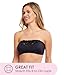 Carole Martin Strapless Bras for Women, Wireless Womens Bandeau Bra from Small to Plus Size - 42 Black