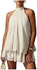 Vestido mini de lunares con cuello halter y capas de volantes para mujer de verano 2