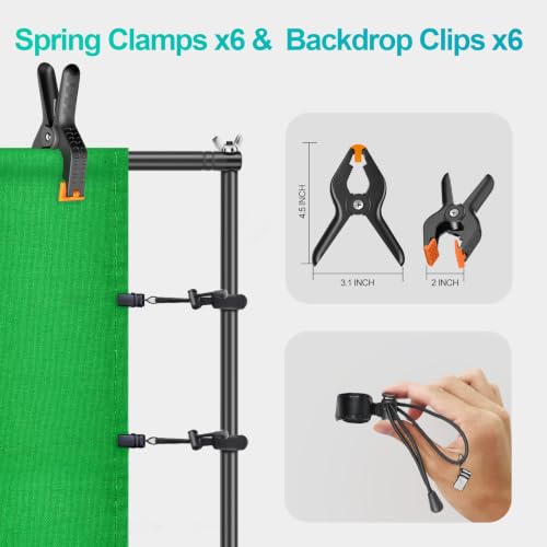 Image of EMART 7 x 10 FT Photography Lighting Kit with 85W LED Bulbs for Portrait