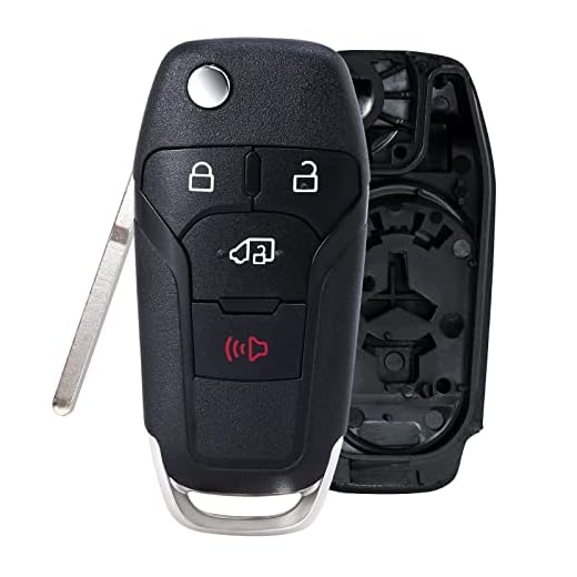 Keymall Remote Key Fob Shell Case Housing Replacement for Ford Transit Connect 2019 2020 4 Buttons (FCCID: N5F-A08TAA 164-R8236)