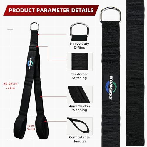 KONGISS Tricep Rope Cable Attachment Handles,Triceps Extension Straps Gym Equipment,Tricep Pull Down Rope for Push Downs, Crunches, Face Pulls for Gym & Home-Black