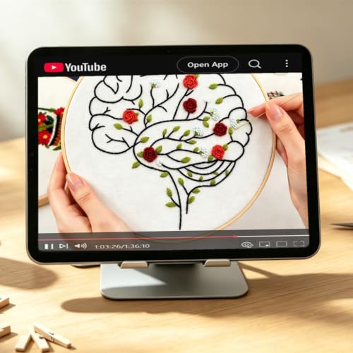 Image of Armindou Flowers Embroidery Kits for Beginners Adults, Hand Embroidery Set Needlepoint Kits, Floral Stamped Cross Stitch Kits for Beginners Adults, 3 Embroidery Hoops, Fabric (Attached Video Tutorial)