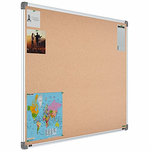 Image of Scholar Art Metis 3x5 Feet Cork Board for Home, Office & School | High Strength Natural Cork + High Density Soft Board for Pinning Photos, Sticky Notes & Reminders