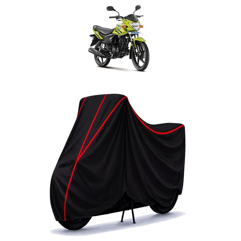 Image of Suzuki Hayate 125 Water Resistant Bike Cover for All Motorcycles & Rain | Heavy Duty Taffeta Fabric | UV Protection, Dustproof, Scratchproof | All Weather Two Wheeler Body Cover with Elastic Bottom