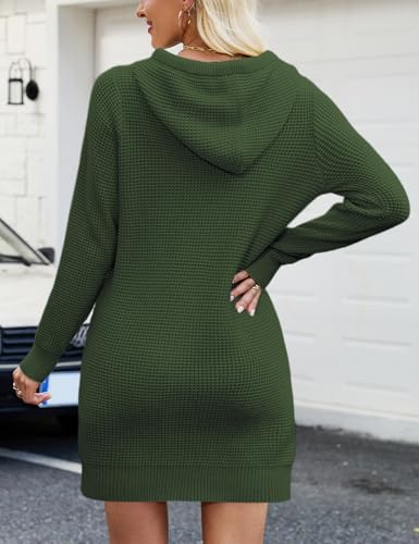 CiCiBird Women Fall Sweater Dress Knit V Neck Pullover Casual Long Sleeve Short Dresses with Pockets2