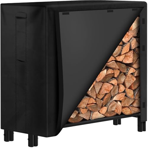 Amagabeli 121cmx105cmx30,48cm Estante de leña de Largo Estante de Registro de Chimenea Soporte de leña para leña al Aire Libre Tarea Pesada Bastidor de leña Titular de leña Apilador de Madera