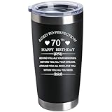 Calltoge1956 Inspirational 70th Birthday Gifts for Women Men 20oz Stainless Steel Black Travel Car Tumbler Mug Behind You All Your Memories Before You All Your Dreams 70 Years Old Present