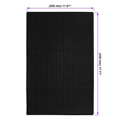 JOIKIT 3 PCS Rubber Bar Mat, 18 x 12 Inch Rubber Bar Service Mat, Non Slip Bar Spill Mat for Kitchen Coffee Shops, Restaurants, Black - Image 2