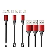 N. NETDOT Magnetic Charging Cable, Gen10 Nylon Braided 2-in-1 Magnetic Phone Charger Compatible with USB-C and Micro-USB Devices(3.3ft/3 Pack red)