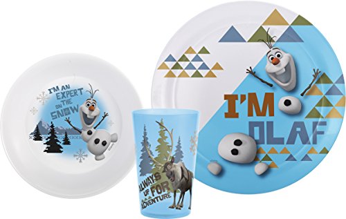 Zak! Designs Mealtime Set with Plate, Bowl and Tumbler featuring Olaf & Sven from Frozen, Break-resistant and BPA-free plastic, 3 Piece Set 4 Zak! Designs Mealtime Set with Plate, Bowl and Tumbler featuring Olaf & Sven from Frozen, Break-resistant and BPA-free plastic, 3 Piece Set - Image 4