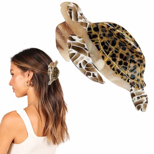 Pince à cheveux tortue marron pour stopper les cheveux qui glissent avec une barrette mignonne