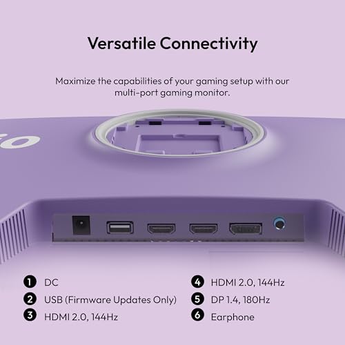 Image of Pixio PX278 Wave Purple 27 inch 180Hz 1440p Fast IPS Panel 1ms GTG AMD FreeSync Gaming Monitor with Purple HDMI 2.1 Cable Certified Ultra High Speed 6FT 8K 60Hz 4K 120Hz Nylon Braided