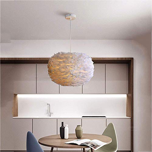 Lámpara de Plumas E27 Blanca de Techo: Iluminación Moderna de 40Cm 7