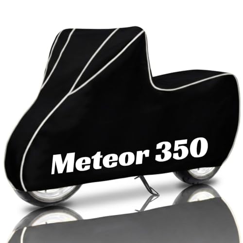 Image of SafeCovers Bike /Scooty Body Cover for Meteor 350 Cover for Rain & Dust | Water Resistant, Dustproof, UV Protection, Scratchproof | Heavy Duty Outdoor Motorcycle Cover with Elastic & Windproof Design