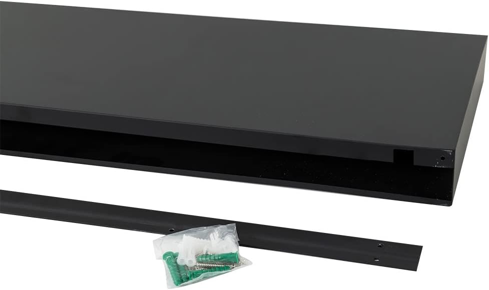 MANTELSDIRECT Pilgrim Tucker 52" Fireplace Wall Mount Metal Fireplace Mantel Shelf - Black