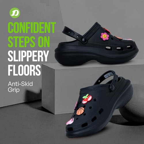 Image of DOCTOR EXTRA SOFT Women's Premium Extra Comfortable Clogs /Sandals with Cute Charms & Adjustable Back Strap for Adult| Lightweight Stylish & Anti-Skid| Waterproof Everyday Use Mules Girls /Ladies D-538