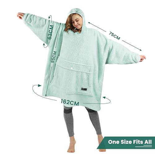 Tirrinia Oversized Wearable Blanket Hoodie – Sherpa Fleece Adult — view 6