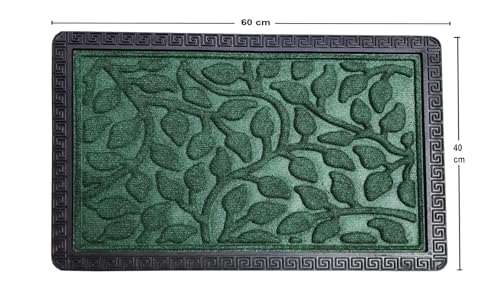 Image of Door Mat for Front Door - Indoor Outdoor Welcome Mat with Non-Slip Rubber Backing, Low Profile Dirt Trapper Doormat for Entryway, Porch - Heavy Duty, Easy to Clean, 40x60 cm