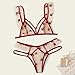 Women's Lingerie Sexy Bra Fashion Sleepwear Lace Underwear Sexy G-String Flower Thong Lingerie Mesh Lingerie (Red, L)