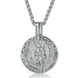 Forge & Foundry Men’s Religious Pendant with 21″ Extendable Necklace Chain – Compass | Saint Michael | Saint Christopher Pendant