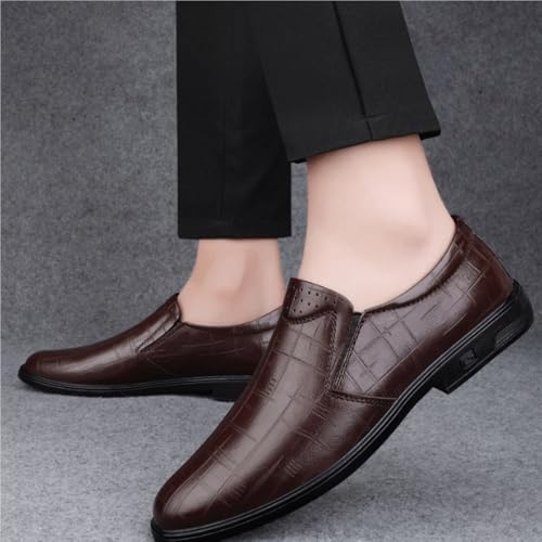 Men Leather Oxford Dress Shoes Slip On Business Casual Waterproof Soft Sole Round Toe Spring Autumn Comfortable4