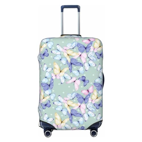 Colorful Butterfly Print Washable Luggage Cover - Fashion Suitcase Protector Fits 18-32 Inch Luggage