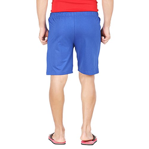 Image of Men's Graphic Printed Cotton Royal Blue Shorts (Pack of 1)