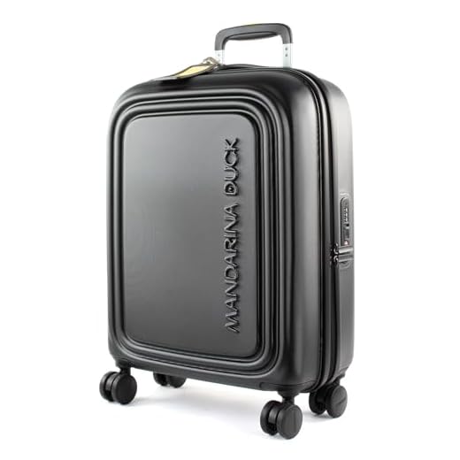 Mandarina Duck - LOGODUCK + Trolley Cabin / Black, Luggage- Suitcase Unisex, Negro, 1 - SZV54-BLACK