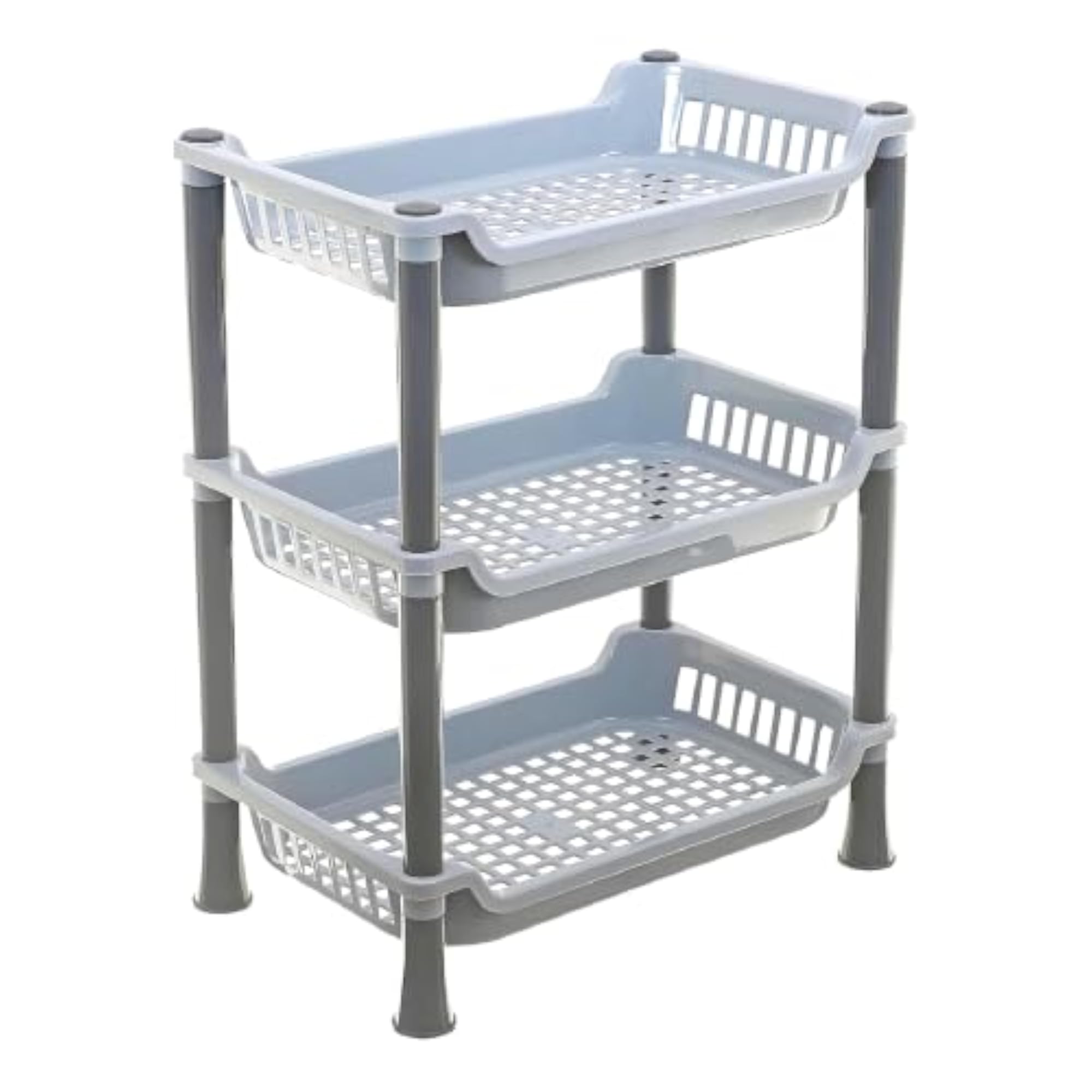 Plastic 3 Layer Multi Purpose Kitchen Storage Basket Rack