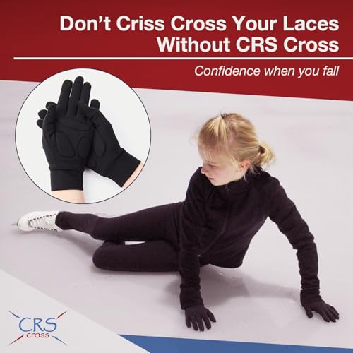 CRS Cross Padded Ice Skating Gloves. Warm Padded Protection for Figure Skating Testing, Practice, Dance Competitions, Roller Skaters and Cheerleading.3