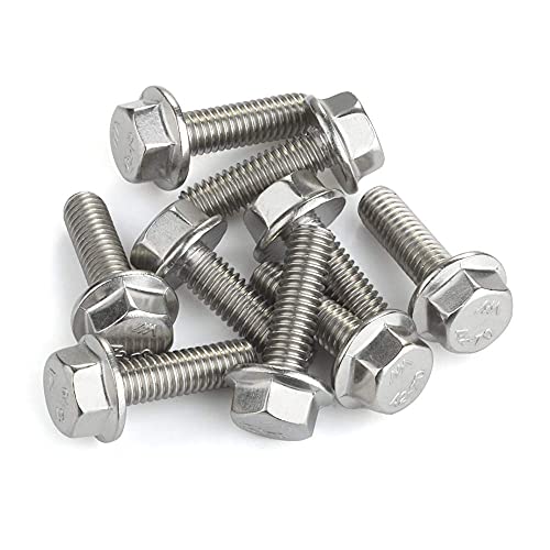 Image of 25 PCS M8 x 16mm Flanged Hex Head Bolts Flange Hexagon Screws, Stainless Steel A2, DIN 6921
