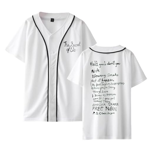 RYSXJLX Gracie Abrams Merch The Secret of Us - Camiseta de béisbol de manga corta para hombre y mujer, blanco, 3XL