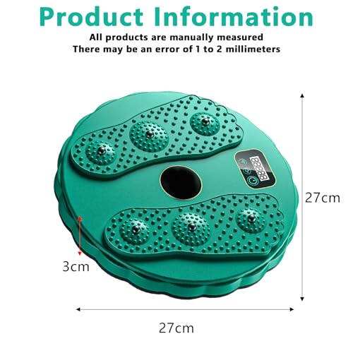 Taillentwister Mit Zähler, Taille Drehscheibe Mit Fußsohle Massage, Anti-Rutsch Bauchtrainer Drehscheibe Aerobic-Training Für Fußmassage Und Taille übung, Maximale Tragfähigkeit 300 Kg, Grün