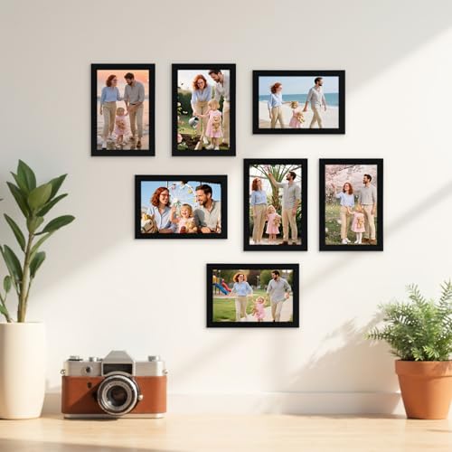 Image of Giftgarden 4x6 Picture Frame Black Set of 16, Lightweight 4 by 6 Photo Frames Bulk for Family, Office, Living Room Wall Hanging and Tabletop Display