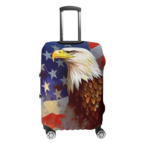 Travel Luggage Cover Elastic Suitcase Protector Anti-Scratch Washable American USA Flag Eagle Art Luggage Sleeve Tsa Approved Carry on Covers Baggage Cover Fits 18-32 Inch Luggages4
