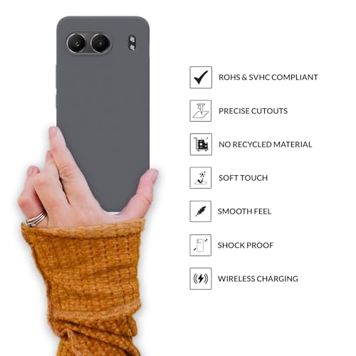 Image of SPRIG Compatible with OnePlus Nord 4 Premium SilkTone Back Cover Drop Tested Shock Proof Mobile Case for Men, Women, Boys and Girls with Camera Protection (Dark Grey)