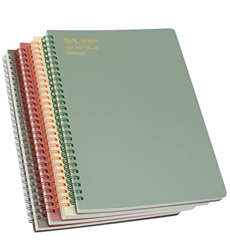 Spiral Notebook, 4 Pcs 4 Color 9.8 Inch X 6.9 Inch B5 Thick Plastic Hardcover 7Mm College Ruled Paper 80 Sheets (160 Pages) Journal For School And Office Supplies (4 Pcs B5) #TOP10