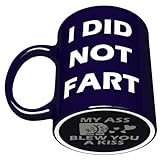 NM NEXTMUG Engraved Ceramic Men Mug - I Didn't Fart, My Ass Butt Plant Blew You A Kiss - Funny Farter Gag Gift Coffee Cup