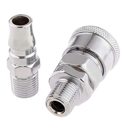 Image of (QRC) Pneumatic Fittings Air Line Hose Compressor Connector Quick Release Coupler Air Line Fittings for Air Line Hose (SM20 + PM20)