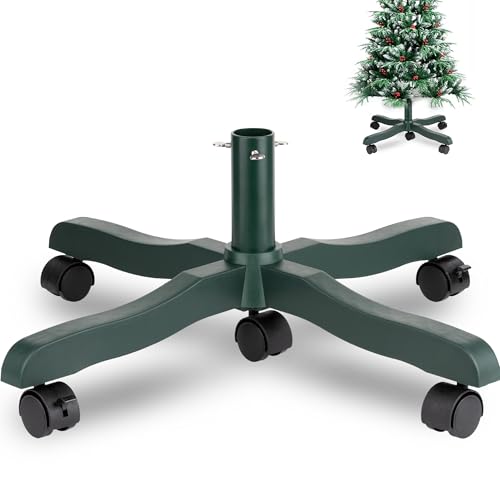Supporto Regolabile per Albero di Natale con Ruote - Fino a 2m, Verde