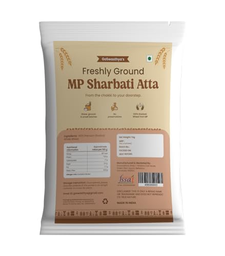 Image of Goswasthya MP sehore Sharbati Wheat Flour Freshly Stone Ground After Order | 100% Whole Grain Flour|250GM
