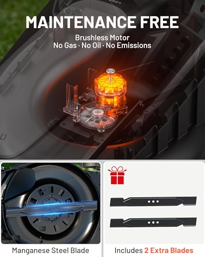 Image of Litheli 40V Lawn Mower Electric, Push Mower, Lawnmower Battery Cordless