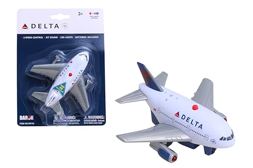 Daron Delta Pullback Airplane Toy with Lights & Sounds for Ages 3+