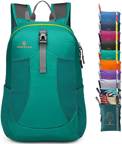 sinotron Lightweight Packable Backpack,Small Foldable Hiking Backpack Day Pack for Travel Camping Outdoor Vacation(Green)